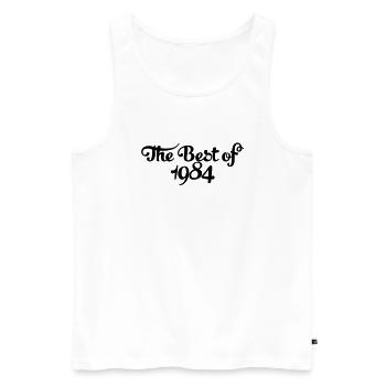 Geburtstag - Birthday - the best of 1984 (fr) - Débardeur bio Premium Homme - blanc - Devant - AI Model Male 178 light (178cm)