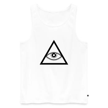 Dreieck - Männer Premium Bio Tank Top - Weiß - Vorne - Michal (187cm)