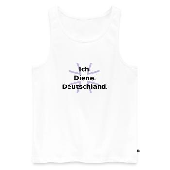 Ich. Diene. Deutschland. - Men's Premium Organic Tank Top - white - Front - AI Model Male 178 light (178cm)
