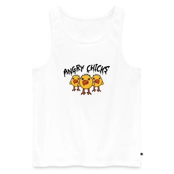 Angry Chicks - Men's Premium Organic Tank Top - white - Front - AI Model Male 178 light (178cm)
