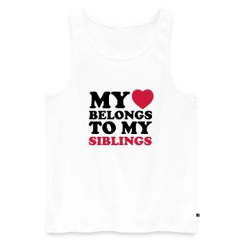MHBTM siblings - Men's Premium Organic Tank Top - white - Front - AI Model Male 178 light (178cm)