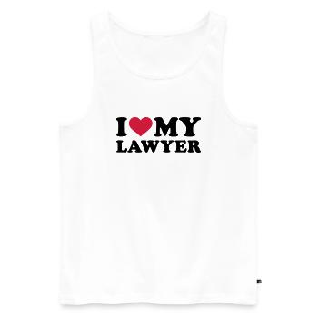 I love my Lawyer - Débardeur bio Premium Homme - blanc - Devant - AI Model Male 178 light (178cm)