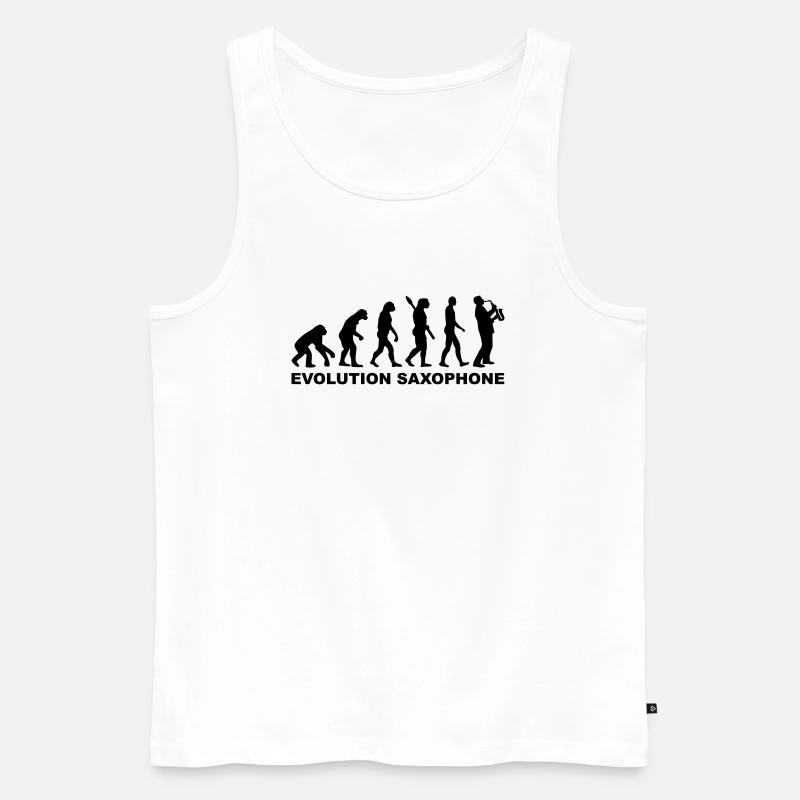 Saxophon - Männer Premium Bio Tank Top - Weiß