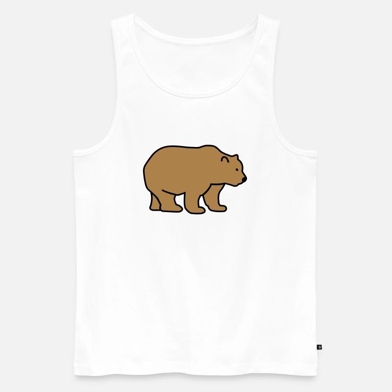 Bär - Männer Premium Bio Tank Top - Weiß