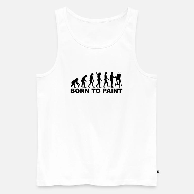 Malen - Männer Premium Bio Tank Top - Weiß