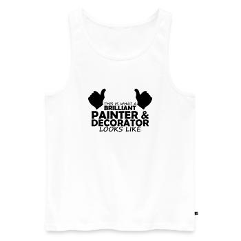 brilliant painter & decorator - Men's Premium Organic Tank Top - white - Front - Michal (187cm)