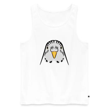 wellenstittich kopf - Männer Premium Bio Tank Top - Weiß - Vorne - Michal (187cm)