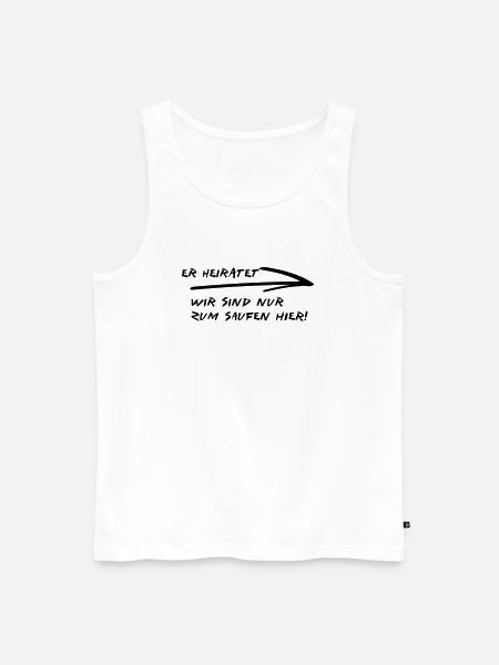 er heiratet - Männer Premium Bio Tank Top - Weiß