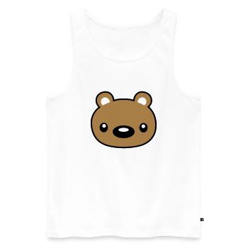 nounours visage tête douillet - Débardeur bio Premium Homme - blanc - Devant - Michal (187cm)