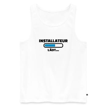 Installateur - Männer Premium Bio Tank Top - Weiß - Vorne - Michal (187cm)
