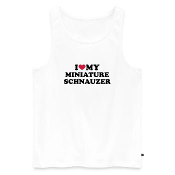 Zwergschnauzer - Männer Premium Bio Tank Top - Weiß - Vorne - Michal (187cm)