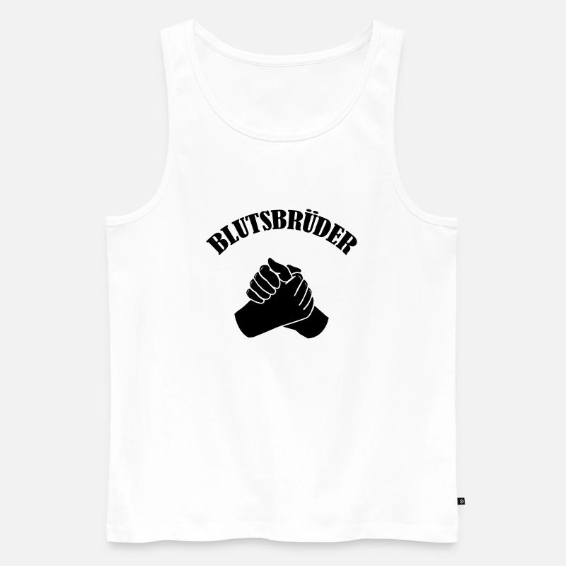 blutsbrueder_001 - Männer Premium Bio Tank Top - Weiß