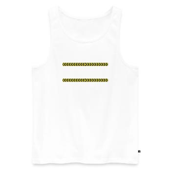 Rahmen Absperrband - Männer Premium Bio Tank Top - Weiß - Vorne - AI Model Male 178 light (178cm)
