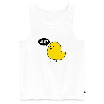 Chick Chicken Gift Humour amusant dictons drôles quoi - Débardeur bio Premium Homme - blanc - Devant - Michal (187cm)