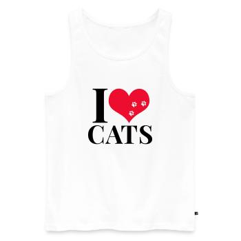 I love cats - Men's Premium Organic Tank Top - white - Front - Michal (187cm)