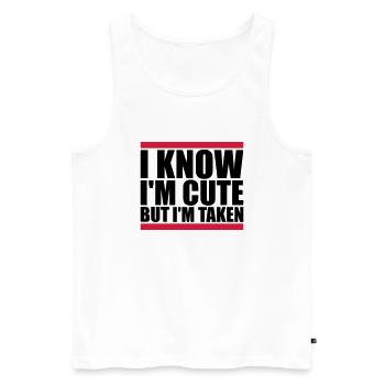 cute but taken quote - Men's Premium Organic Tank Top - white - Front - Michal (187cm)