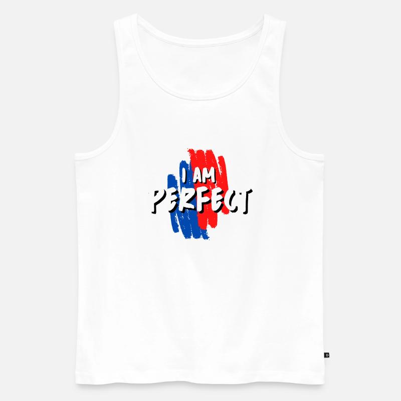 ICH BIN PERFEKT! - Männer Premium Bio Tank Top - Weiß