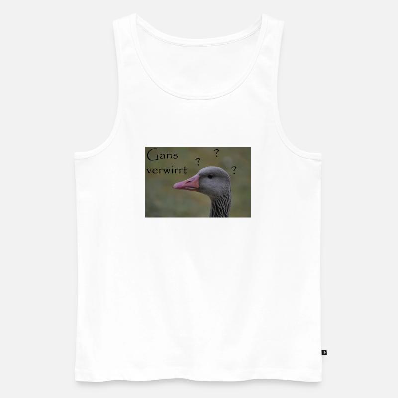 Gans verwirrt - witziger Spruch - Männer Premium Bio Tank Top - Weiß