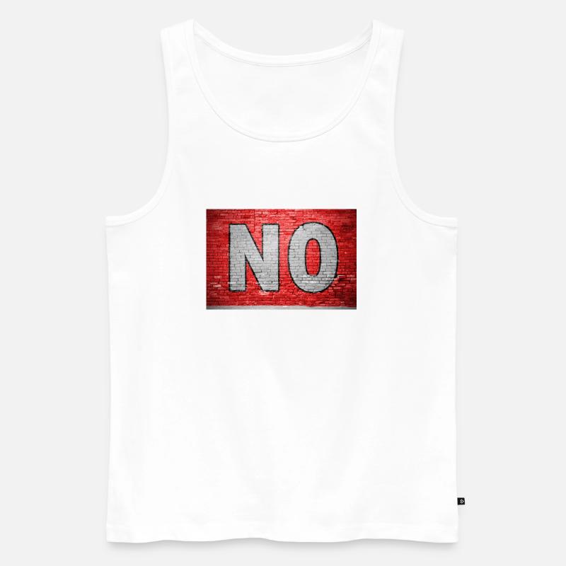 No Ziegelsteinmauer Graffiti - Männer Premium Bio Tank Top - Weiß