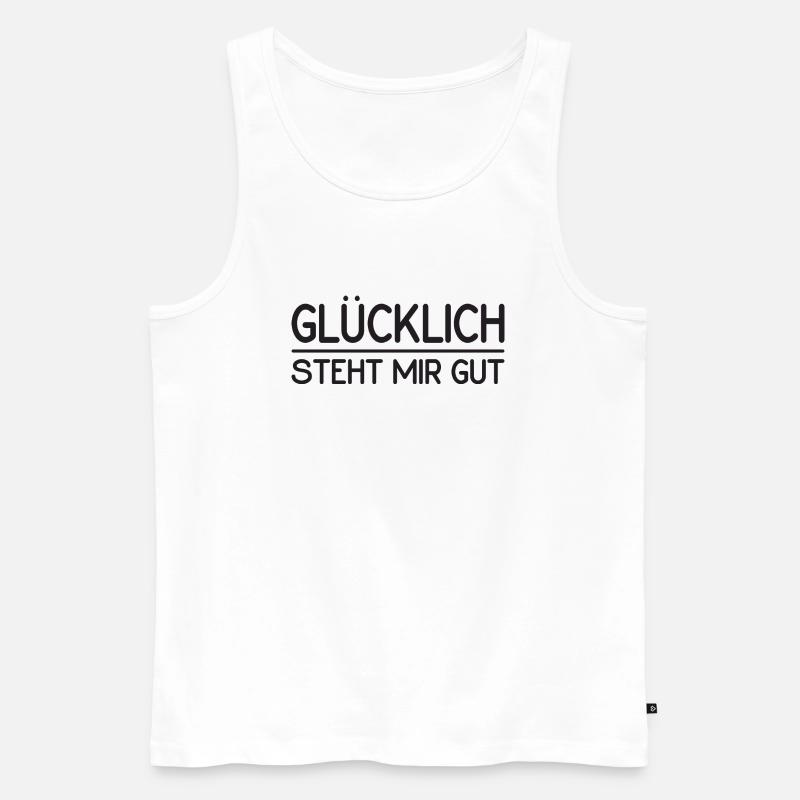 Glücklich steht mir gut - Männer Premium Bio Tank Top - Weiß