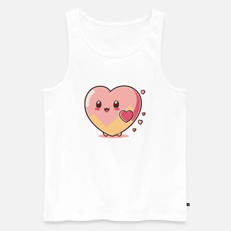süßes Herz - Männer Premium Bio Tank Top - Weiß