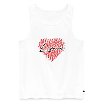 Love - Männer Premium Bio Tank Top - Weiß - Vorne - Michal (187cm)