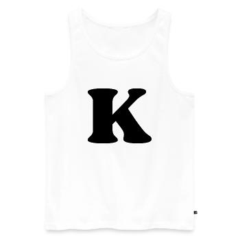 Buchstabe k - Männer Premium Bio Tank Top - Weiß - Vorne - AI Model Male 178 light (178cm)