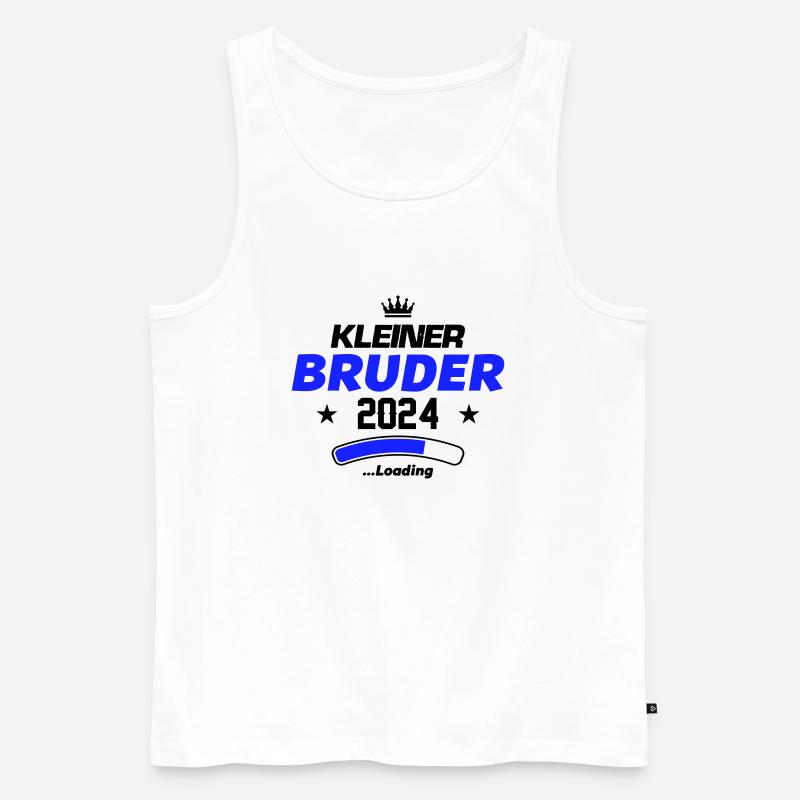 kleiner bruder 2024 loading - Männer Premium Bio Tank Top - Weiß