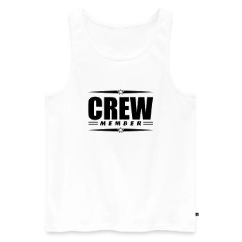 Crew Member - Men's Premium Organic Tank Top - white - Front - Michal (187cm)
