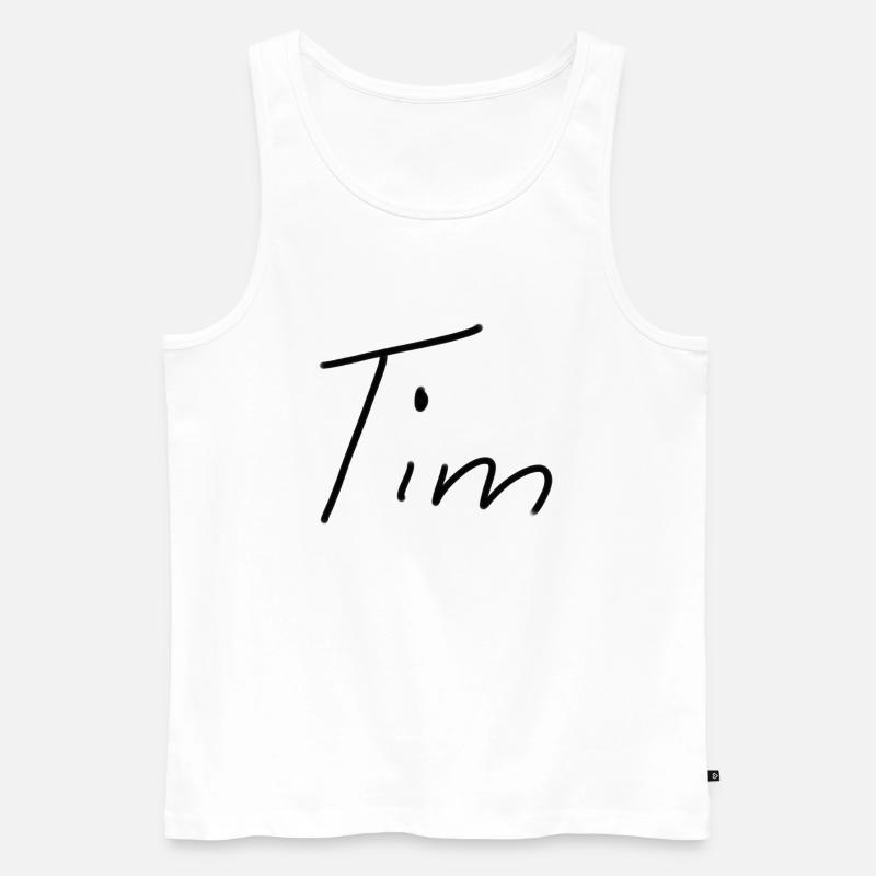Tim - Männer Premium Bio Tank Top - Weiß