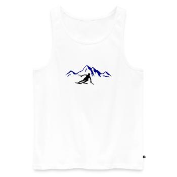 Ski Mountains 02 - Men's Premium Organic Tank Top - white - Front - Michal (187cm)