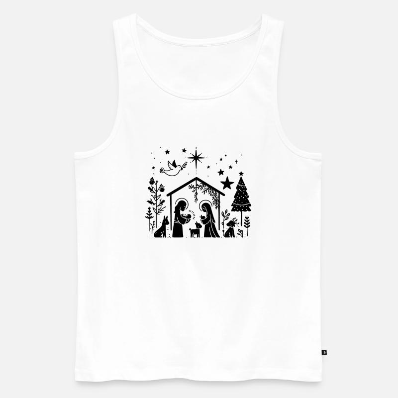 Weihnachtskrippe - Männer Premium Bio Tank Top - Weiß