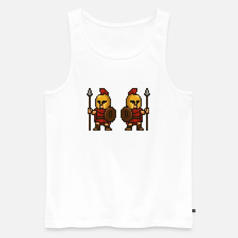 spartaner pixel 2 - Männer Premium Bio Tank Top - Weiß