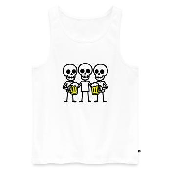 Skelett Bier Saufen Team - Männer Premium Bio Tank Top - Weiß - Vorne - AI Model Male 178 light (178cm)