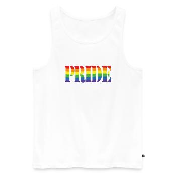 Rainbow Pride - Men's Premium Organic Tank Top - white - Front - AI Model Male 178 light (178cm)