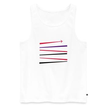 airplane - Männer Premium Bio Tank Top - Weiß - Vorne - Michal (187cm)