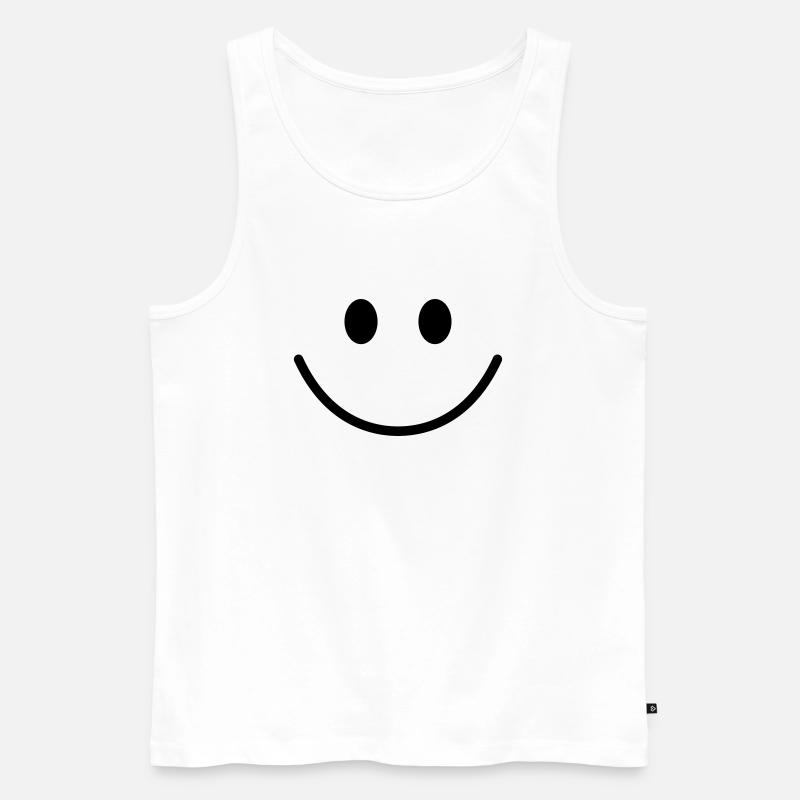 lachendes Gesicht - Männer Premium Bio Tank Top - Weiß