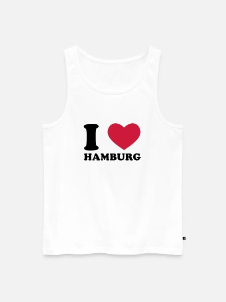I Love Hamburg - Männer Premium Bio Tank Top - Weiß