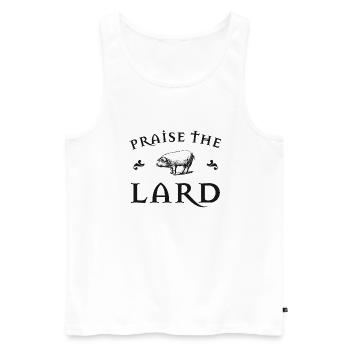 Praise The Lard - Men's Premium Organic Tank Top - white - Front - Michal (187cm)