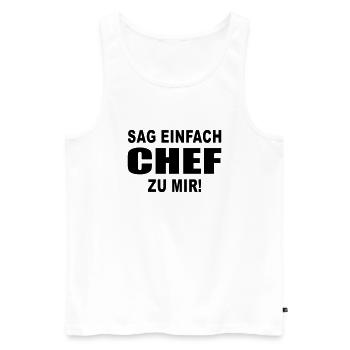 chef boss - Männer Premium Bio Tank Top - Weiß - Vorne - AI Model Male 178 light (178cm)