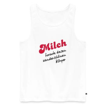 Milch - Männer Premium Bio Tank Top - Weiß - Vorne - Michal (187cm)