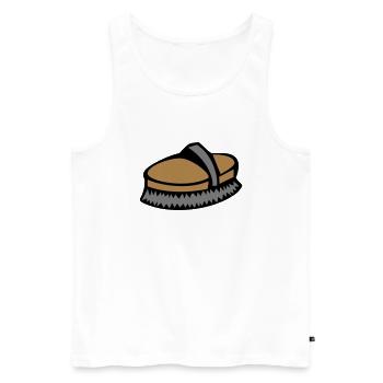 horse brush - Men's Premium Organic Tank Top - white - Front - AI Model Male 178 light (178cm)