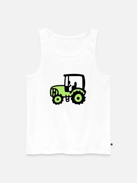 Tractor - Men's Premium Organic Tank Top - white