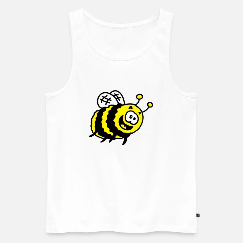 lustige Hummel - Männer Premium Bio Tank Top - Weiß