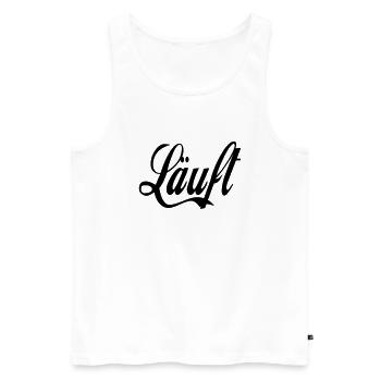läuft - Männer Premium Bio Tank Top - Weiß - Vorne - Michal (187cm)