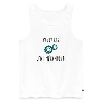 j'peux pas j'ai mecanique - Débardeur bio Premium Homme - blanc - Devant - Michal (187cm)