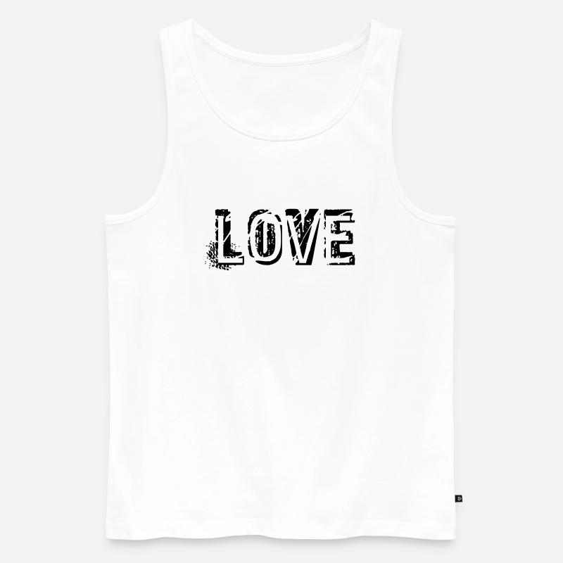 LOVE STAMP - Männer Premium Bio Tank Top - Weiß