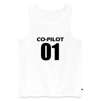 Co-Pilot Partnerlook - Débardeur bio Premium Homme - blanc - Devant - AI Model Male 178 light (178cm)