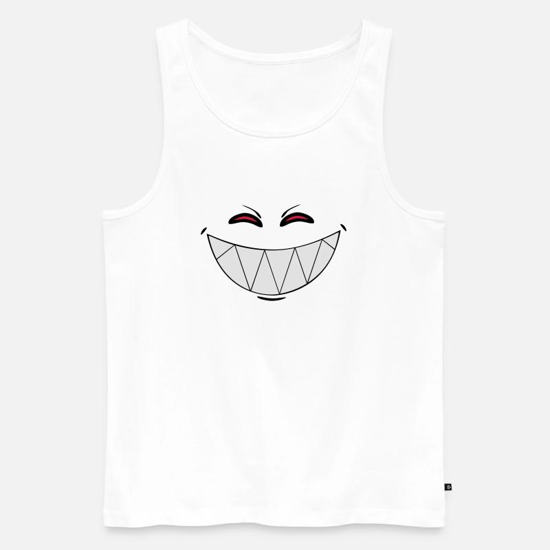 Lächeln Dämon - Männer Premium Bio Tank Top - Weiß