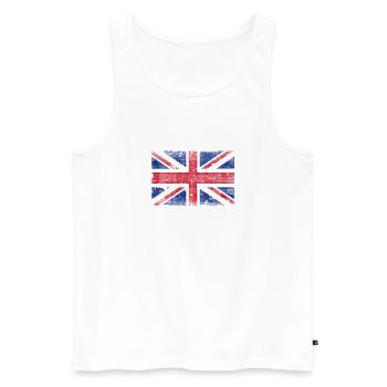 Vintage UK Flag Union Jack - Männer Premium Bio Tank Top - Weiß - Vorne - Michal (187cm)